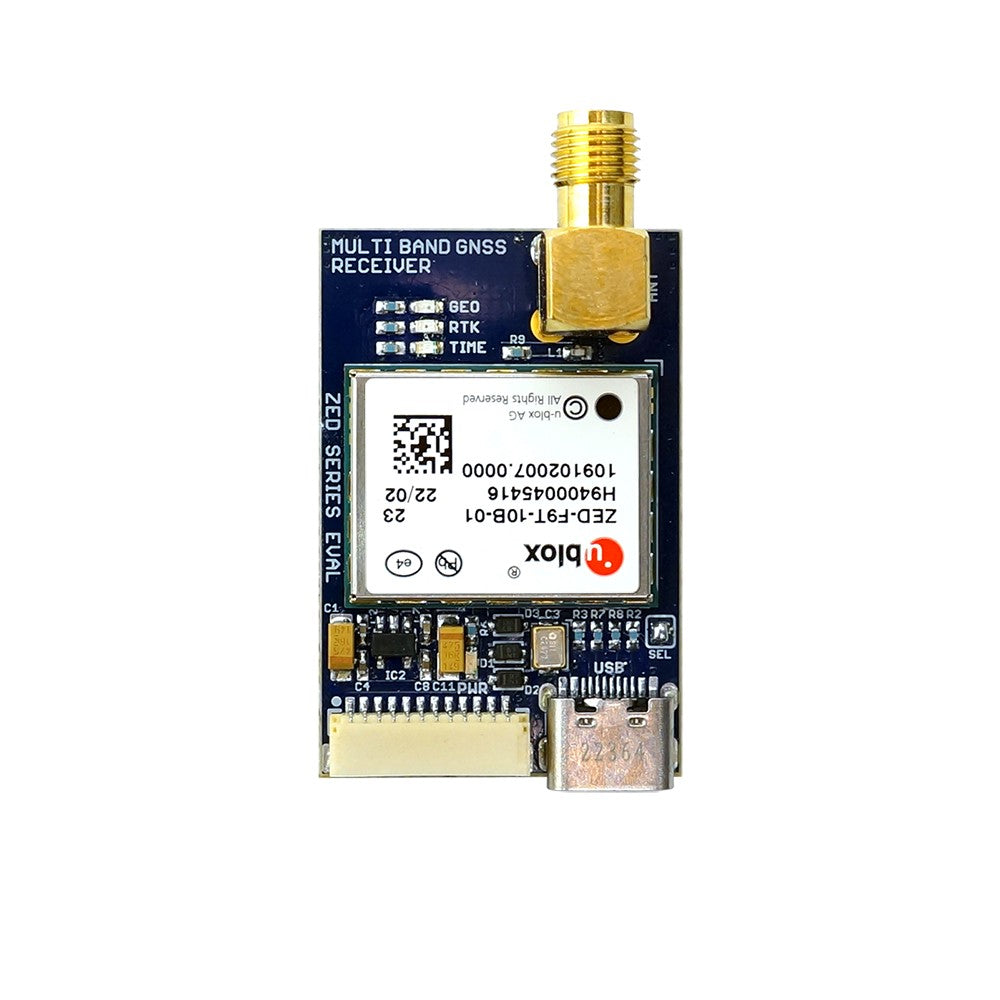 ZED-F9T-10B L1 L5 E5a high accuracy timing module with SMA USB C