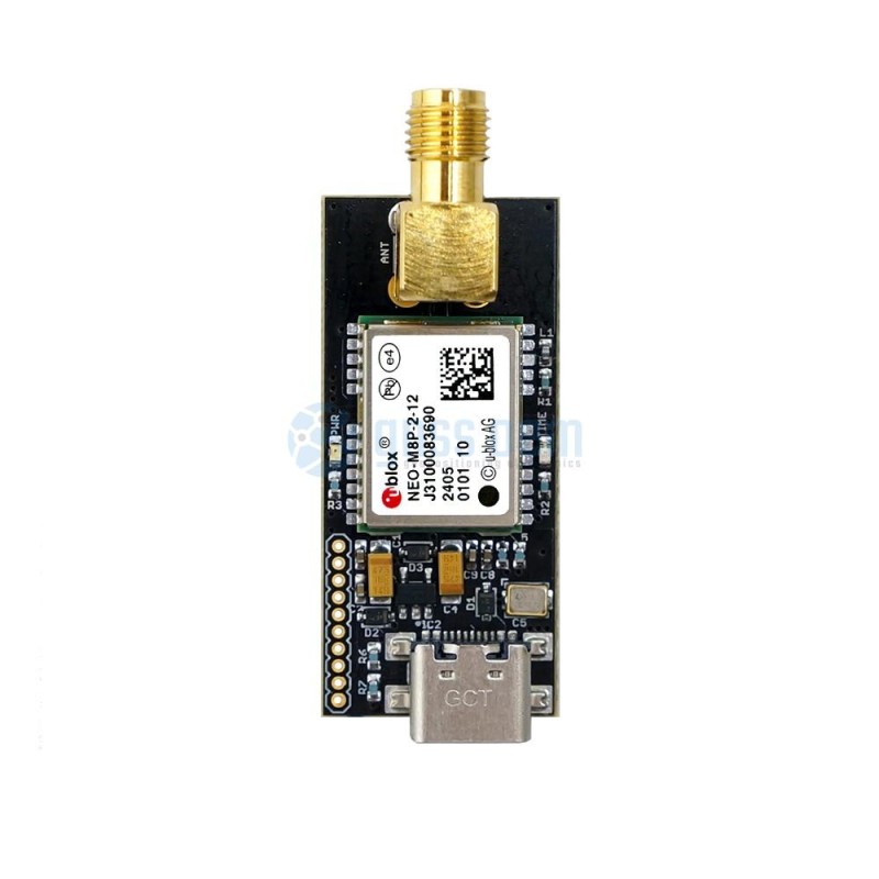 NEO-M8P RTK GNSS receiver board with SMA and USB C Base or Rover