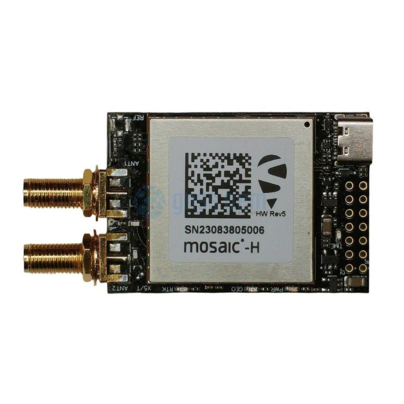 MOSAIC-H Dual Channel RTK InCase PIN GNSS receiver board with USB C