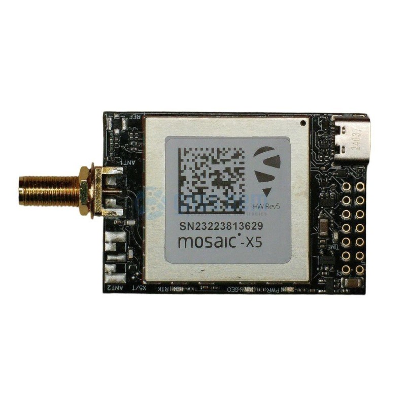 MOSAIC-X5 RTK InCase PIN GNSS receiver board with USB C