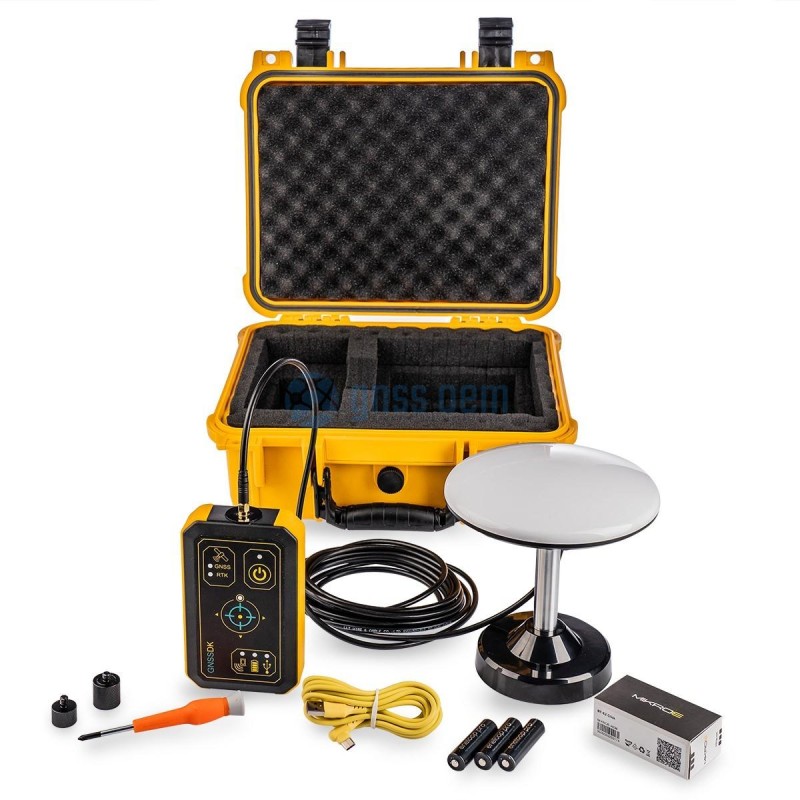 RTK GNSS logger with cm accuracy. Base kit for surveying, mapping and navigation. IP67 WaterProof Transport case