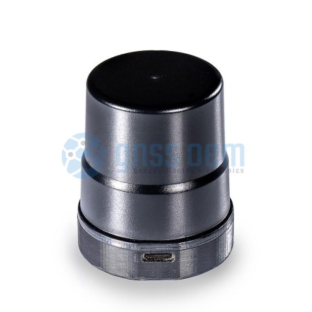 ZED-F9P GNSS smart antenna with USB C, SMA helix antenna in the IP54 BLACK plastic case.