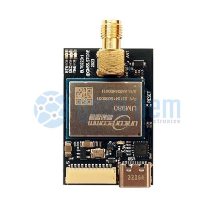 UM980 High Precision GNSS receiver EVAL module USB, I2C, UART, SPI with SMA antenna connector. Base or Rover operation.