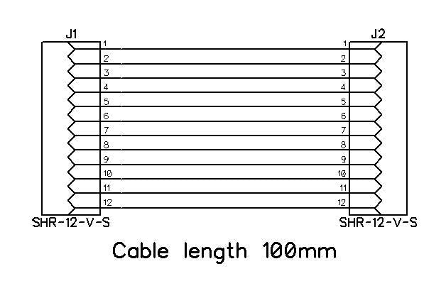 12 pin to 12 pin JST SH Wire Assembly 0.1 m - ELT0004 - 3