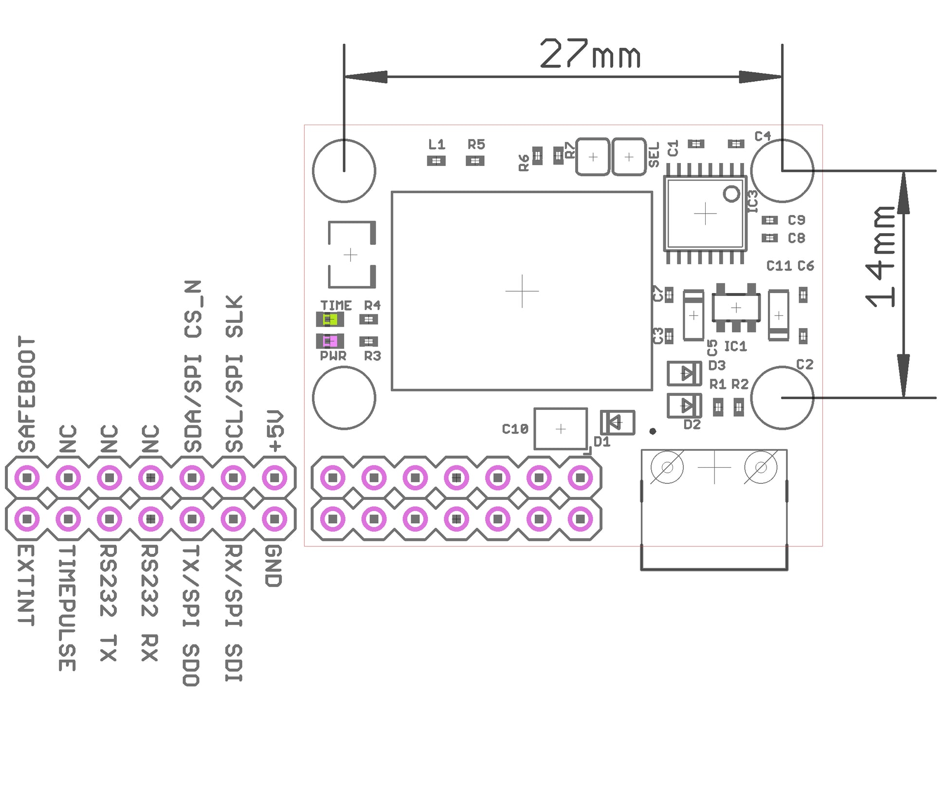 NEO-M8N GPS GNSS receiver RS232 board with UF.L and USB C for UAV, Robots – Eltehs GNSS Store (elt0307)