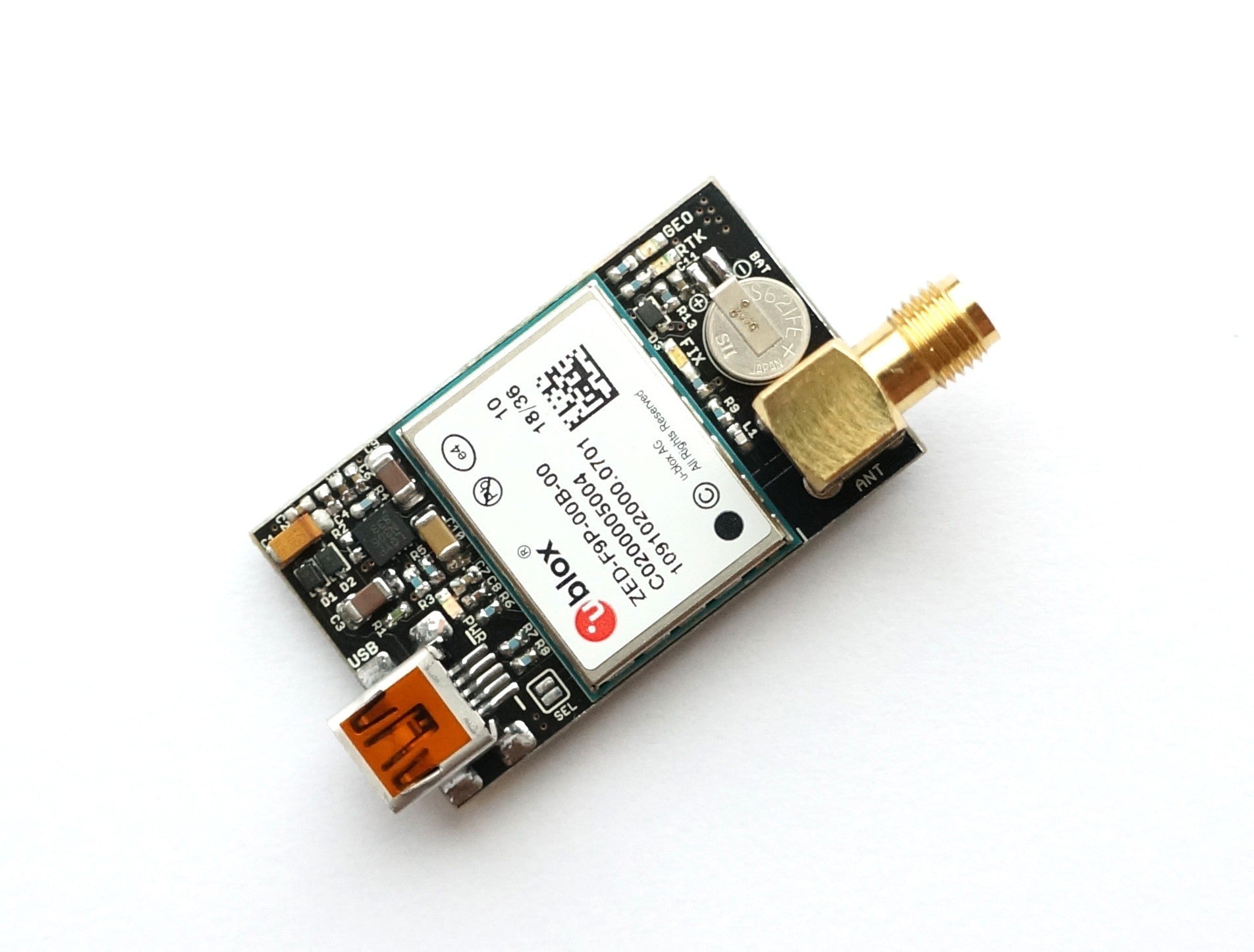 UBLOX ZED-F9P RTK GNSS receiver board with SMA Base or Rover