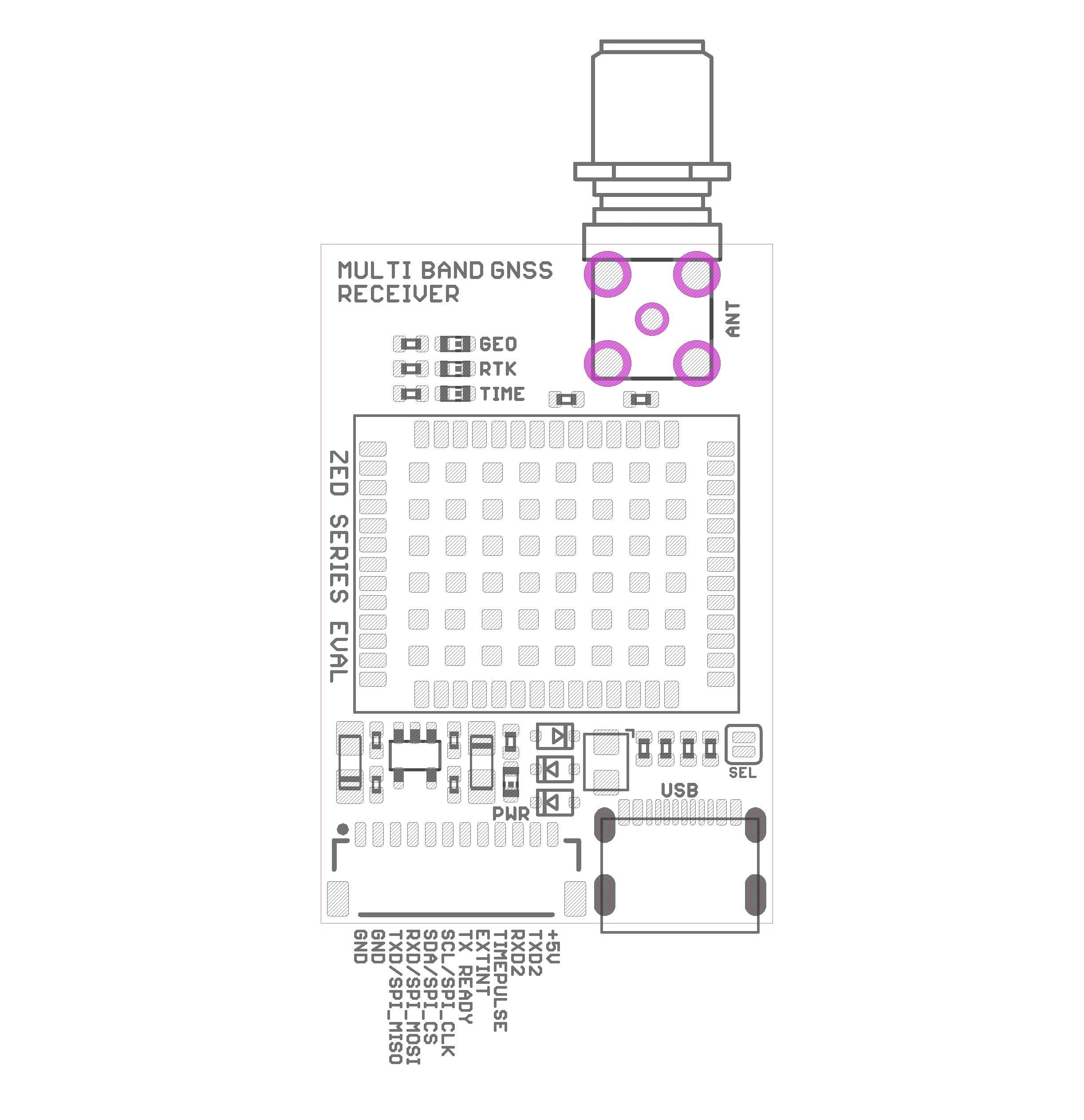 ZED-F9T-10B L1 L5 E5a high accuracy timing module with SMA USB C