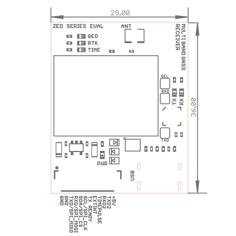 ZED-X20P all-band high precision GNSS module with UF.L and USB C