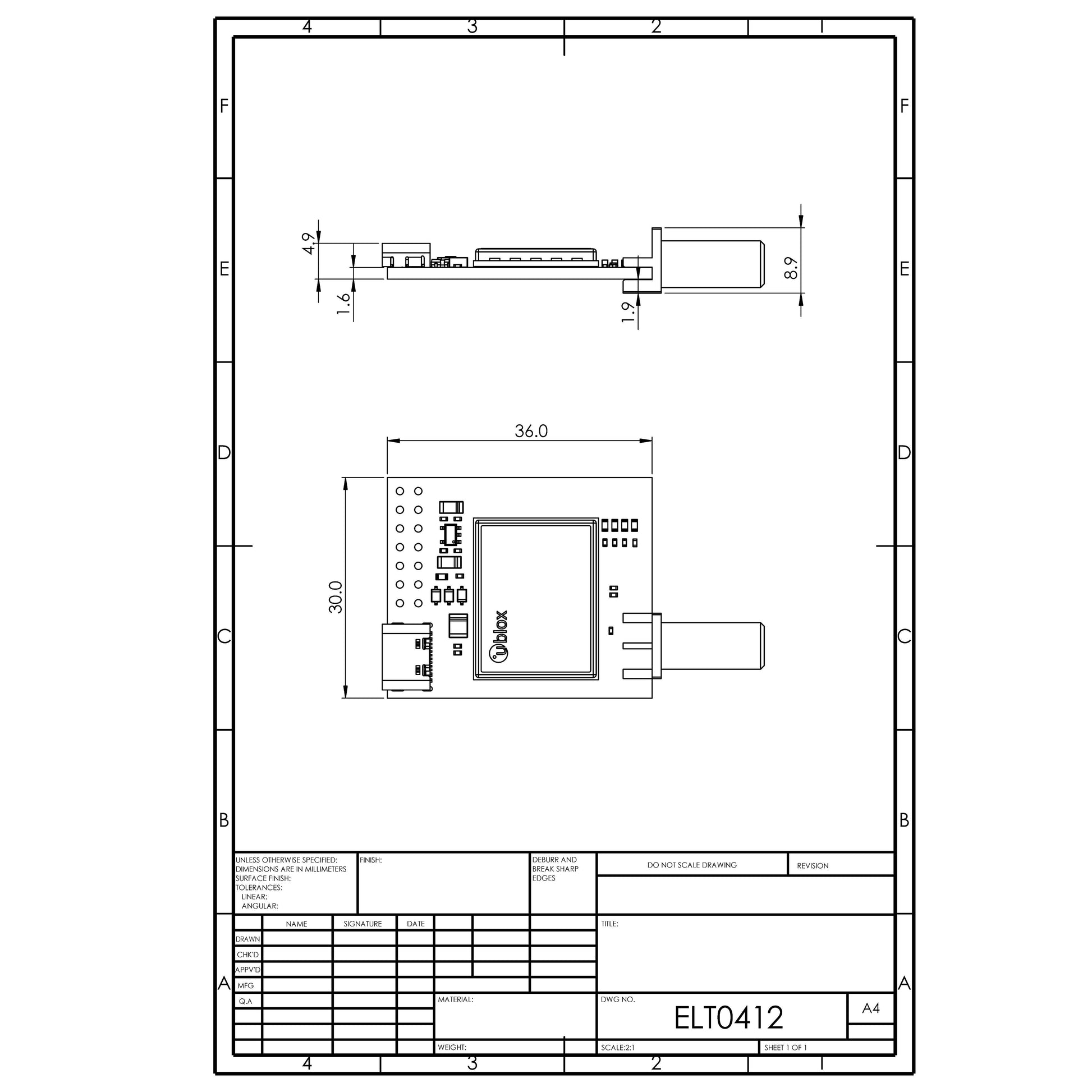 ZED-F9T-10B L1/L5/E5a 5G timing module with SMA and USB C – Eltehs GNSS Store (elt0445)