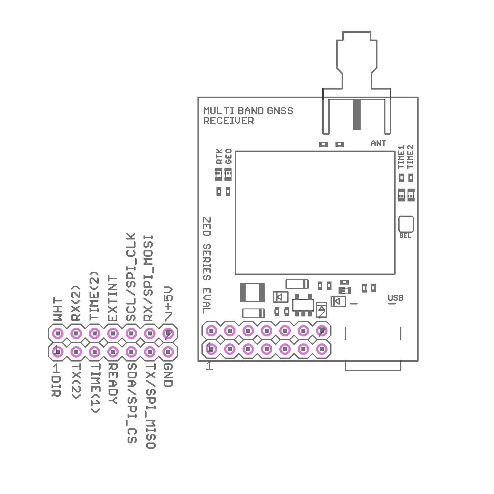 ZED-F9R RTK InCase PIN Dead Reckoning Breakout GNSS receiver board