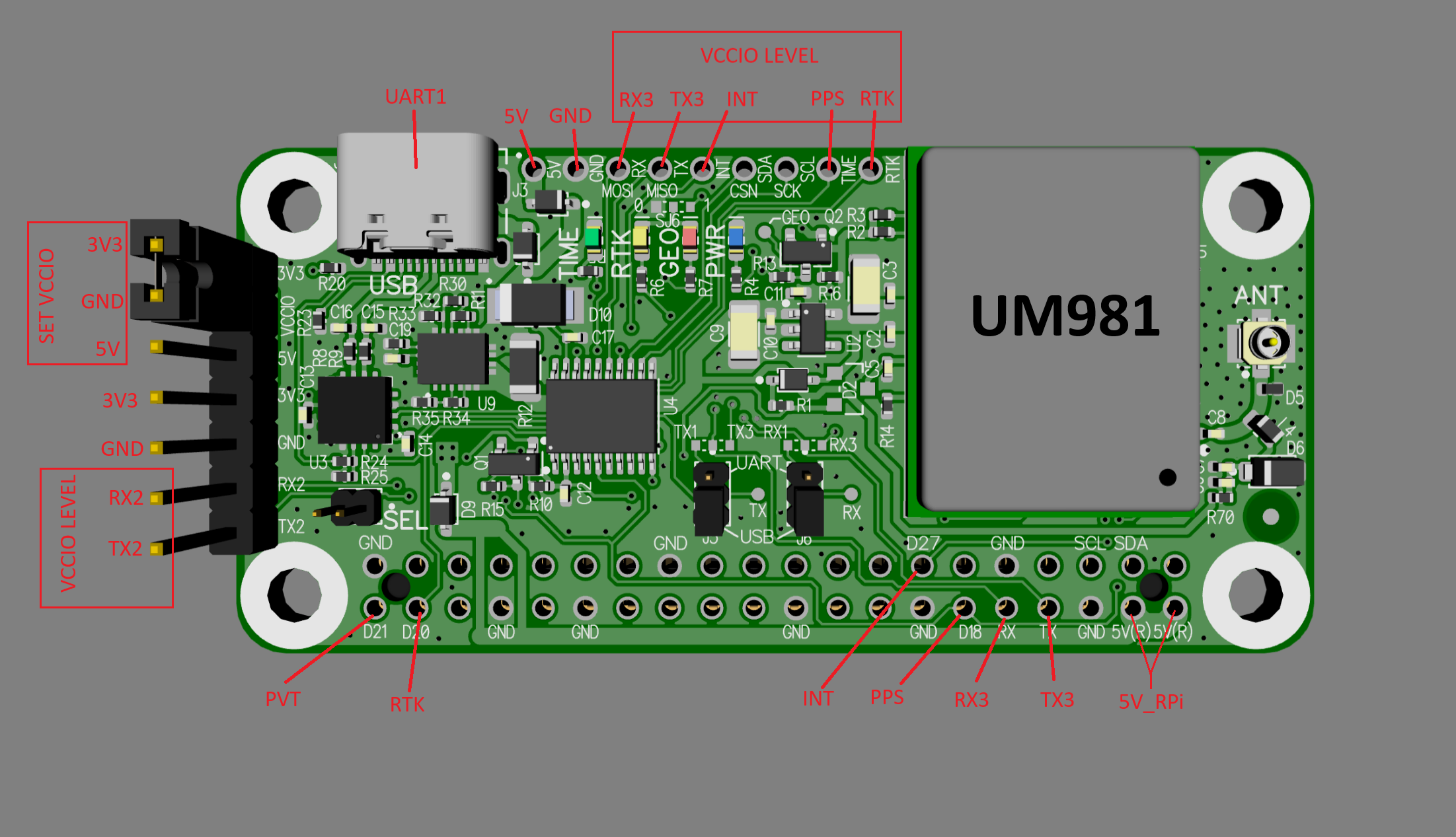 Unicore UM981 RTK GNSS Raspberry Pi HAT | 100Hz RTK+INS | ELT0269