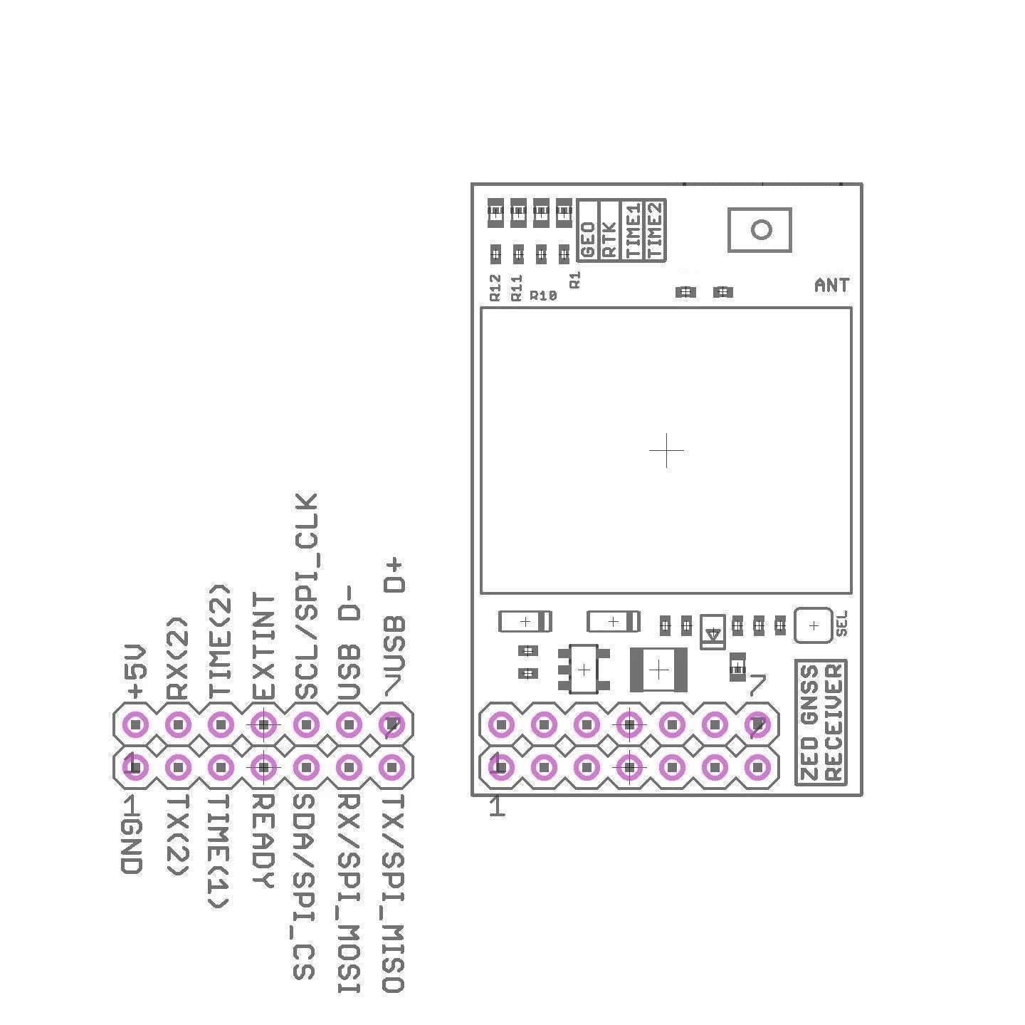ZED-X20P Allband-Hochpräzisions-GNSS-Modul InCase PIN GNSS-Empfängerplatine mit IPEX (U.FL)