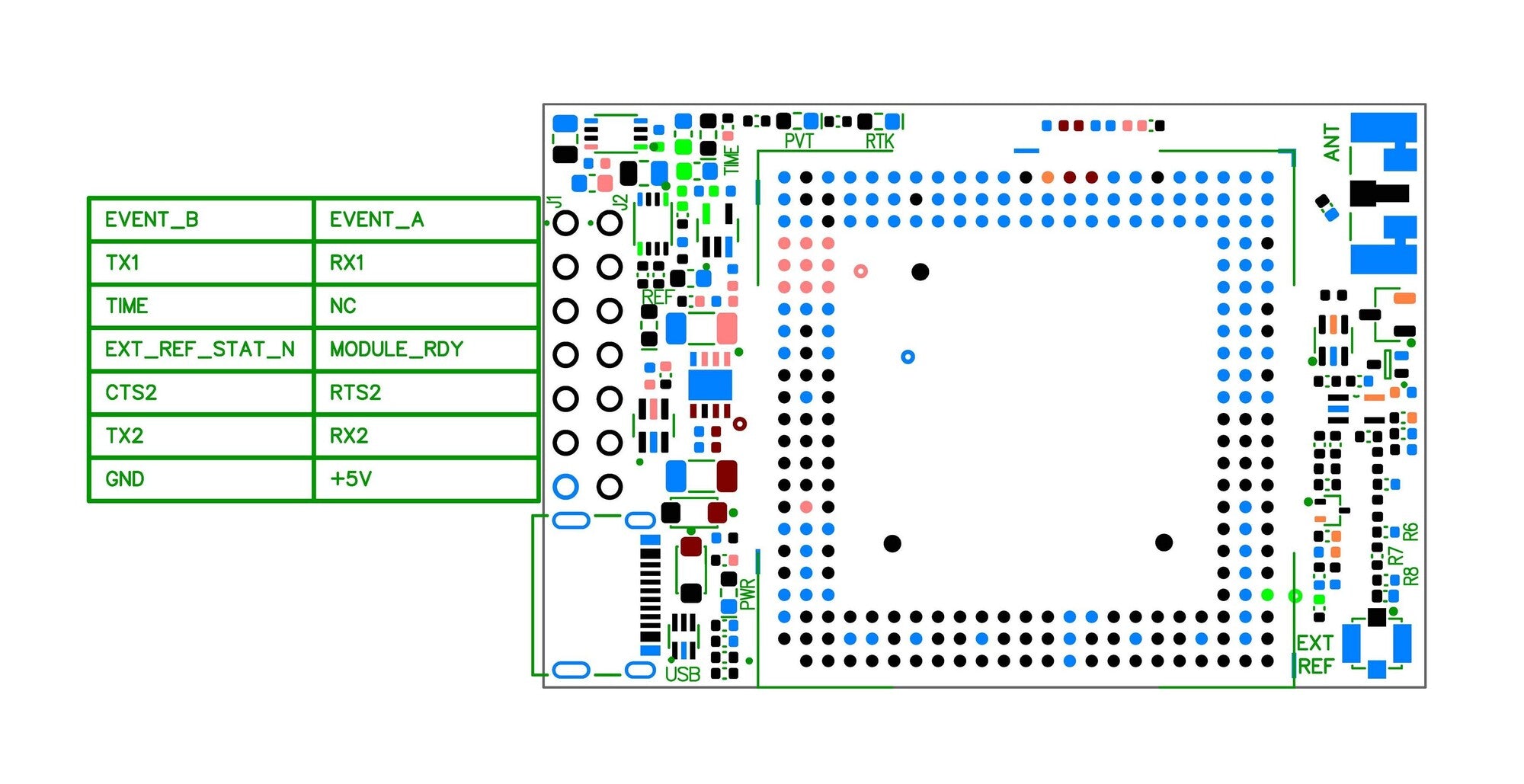 mosaic-T InCase PIN GNSS timing receiver board with USB C - GNSS store - ELT0741-I-3.3-H - ELT0741-S-3.3-H