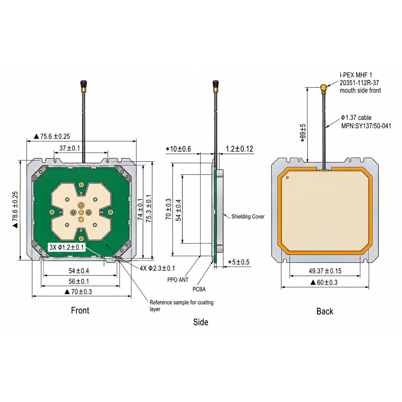 AllBand+ GNSS Active Patch Antenna, Screw Mount - ELT0245 - 2