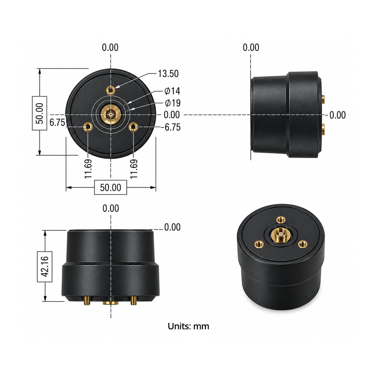 AllBand+ GPS, GLONASS, BDS, Galileo 28dB D50xH43 RTK antenna - ELT0242 - 4