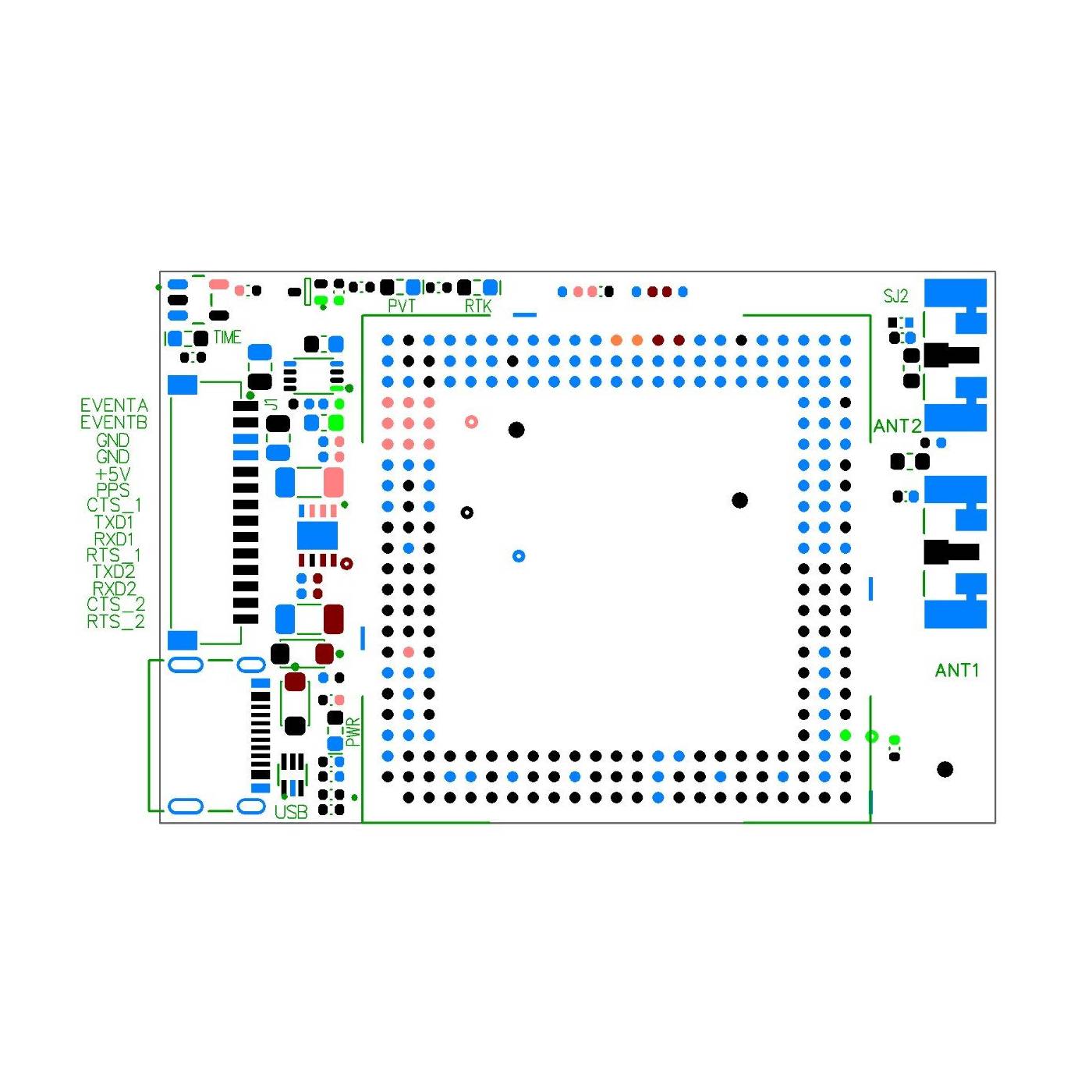 mosaic-H Dual Channel RTK InCase PIN GNSS receiver board with JST and USB C - ELT0713-I-3.3 - 5