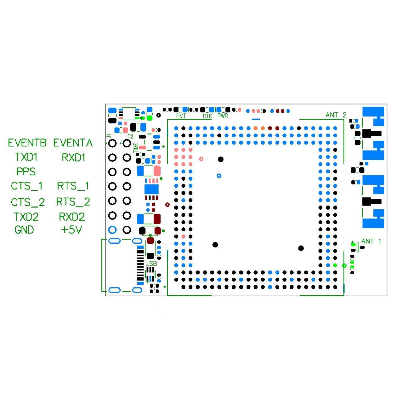 mosaic-H Dual Channel RTK InCase PIN GNSS receiver board with USB C - ELT0711-I - 5