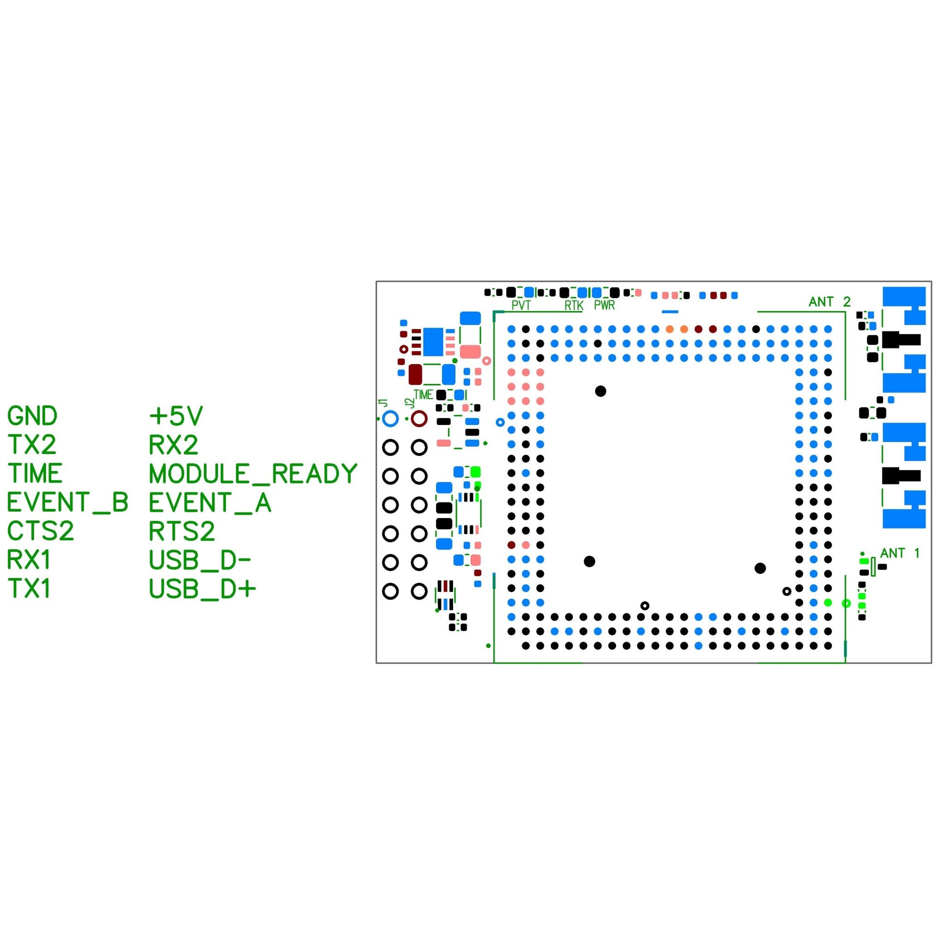 mosaic-T InCase PIN GNSS timing receiver board - ELT0740-I-3.3-H - 5