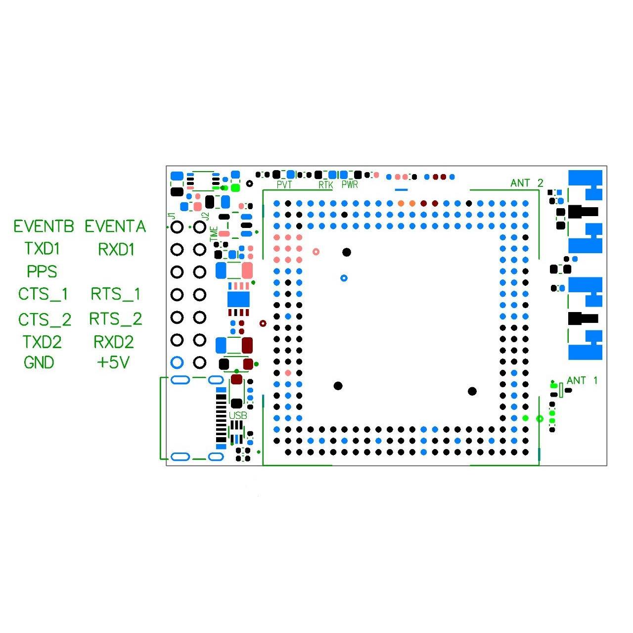 mosaic-X5 RTK InCase PIN GNSS receiver board with USB C - ELT0721-I - 5