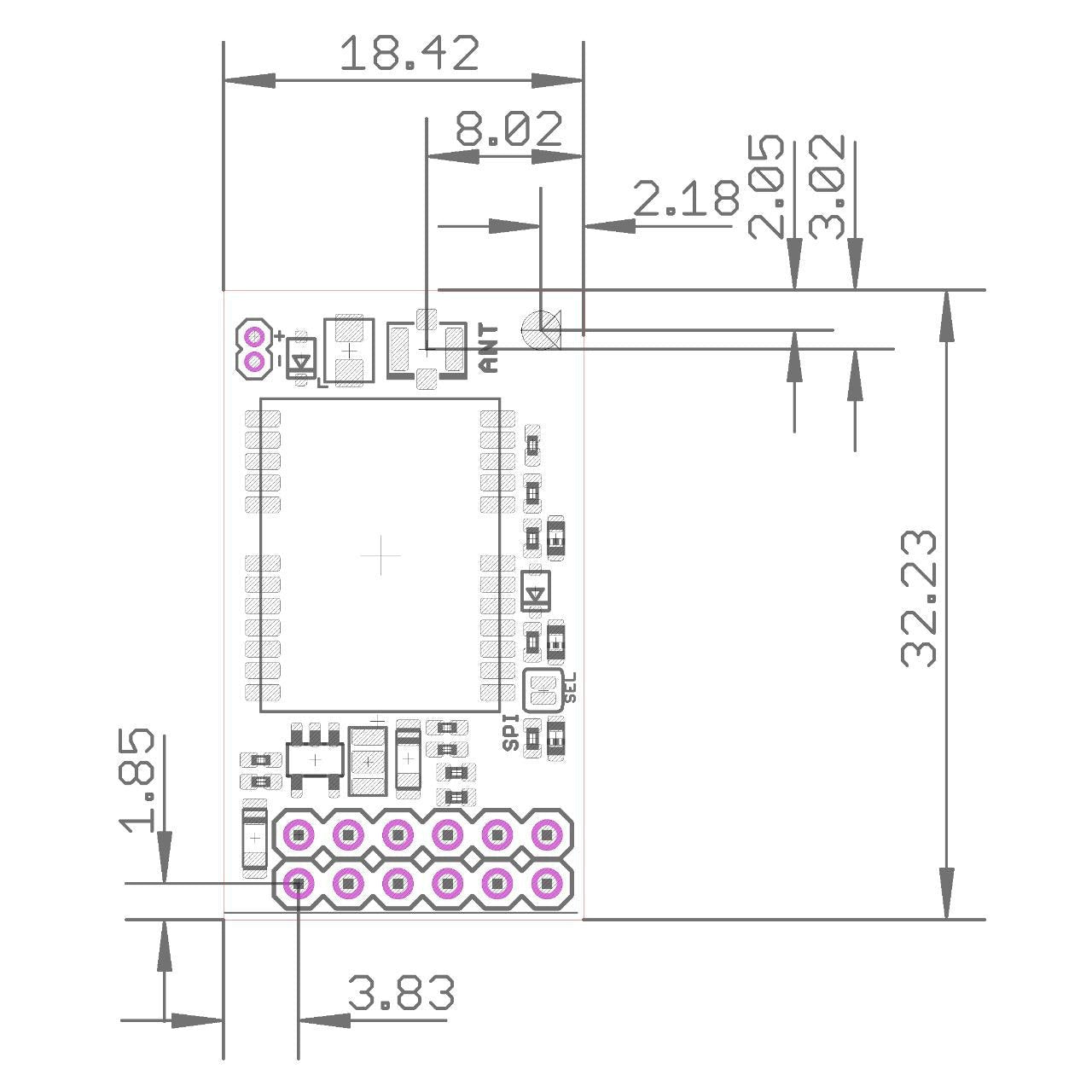 NEO-F10T InCase PIN series L1/L5/E5a TIME & RAW receiver board UF.L antenna connector - ELT0399