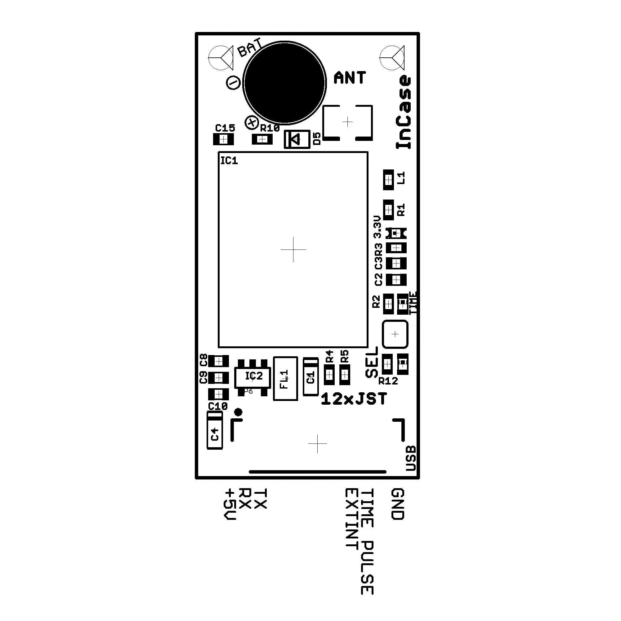 NEO-F10T L1/L5/E5a InCase series TIME & RAW receiver board - ELT0184