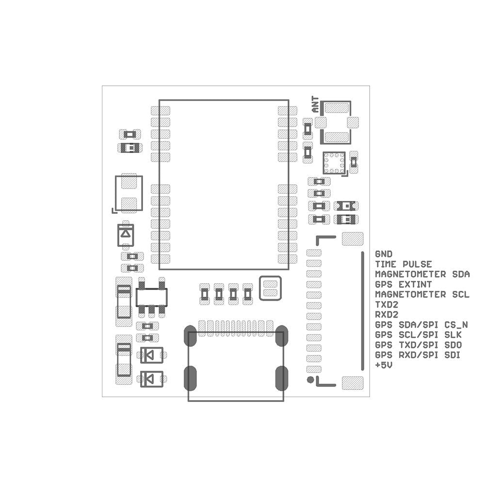 NEO-F9P-15B USB C Multi-band L1,L5 RTK GNSS U.FL antenna LIS3MDL - ELT0198 - 3