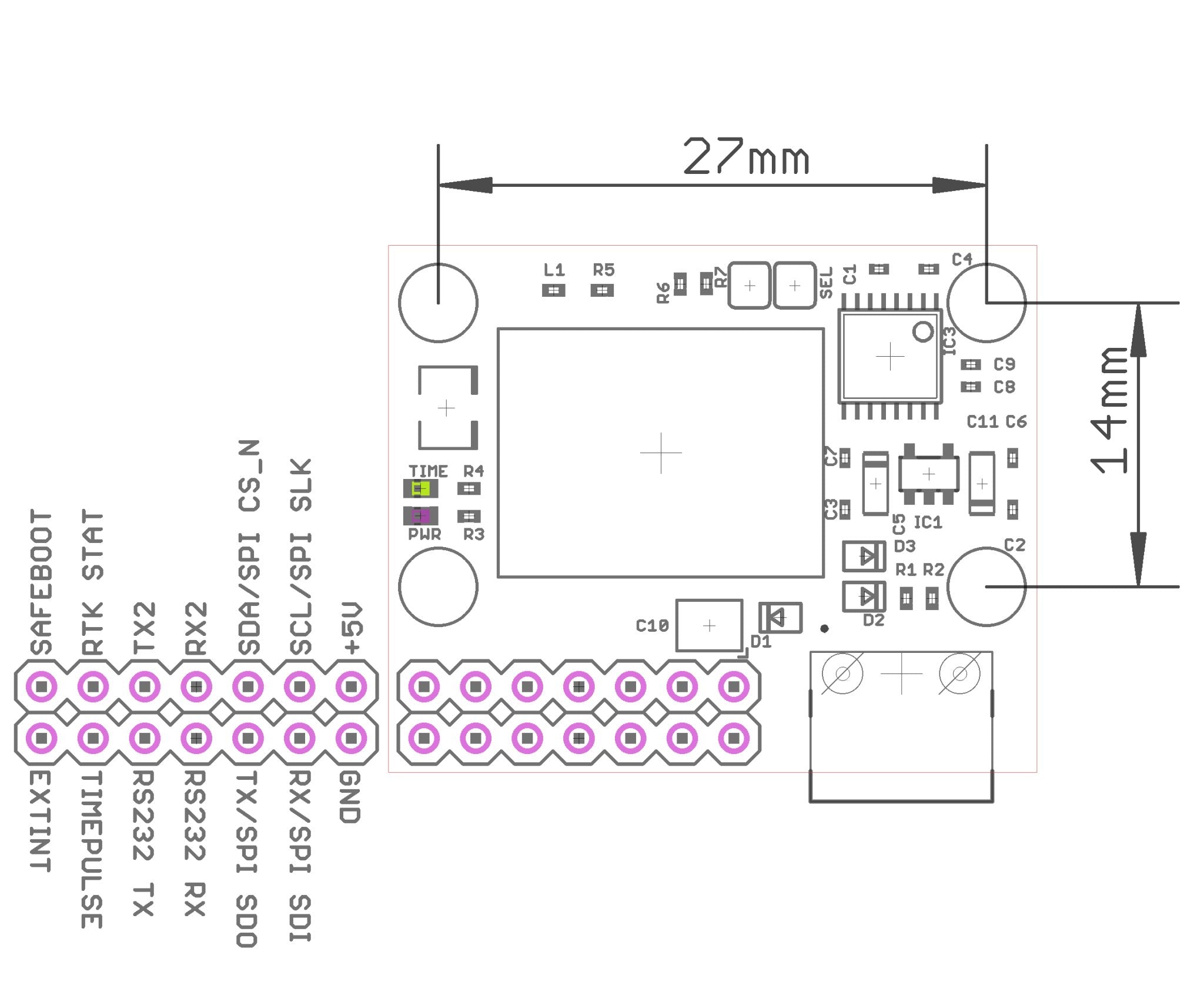 NEO-F9P-15B USB C RS232 Multi-band L1,L5 RTK GNSS UF.L antenna - ELT0310 - 3