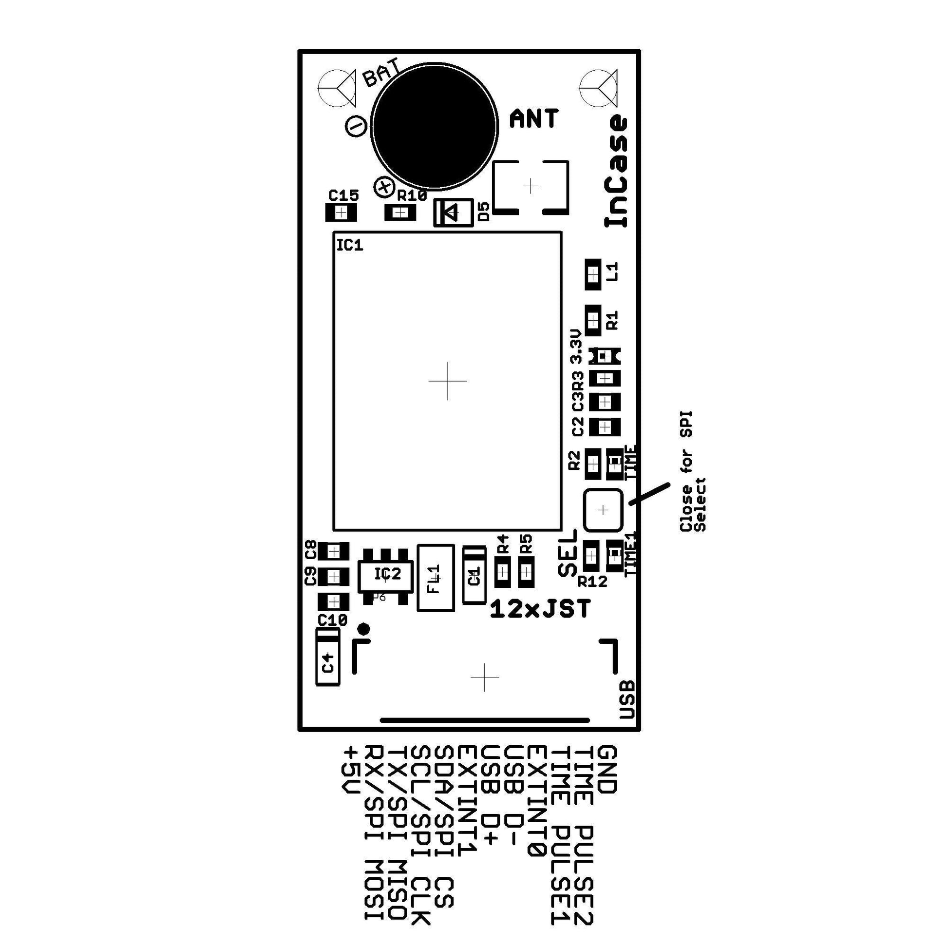 NEO-M8T InCase series TIME & RAW receiver board (RTK ready) - ELT0050