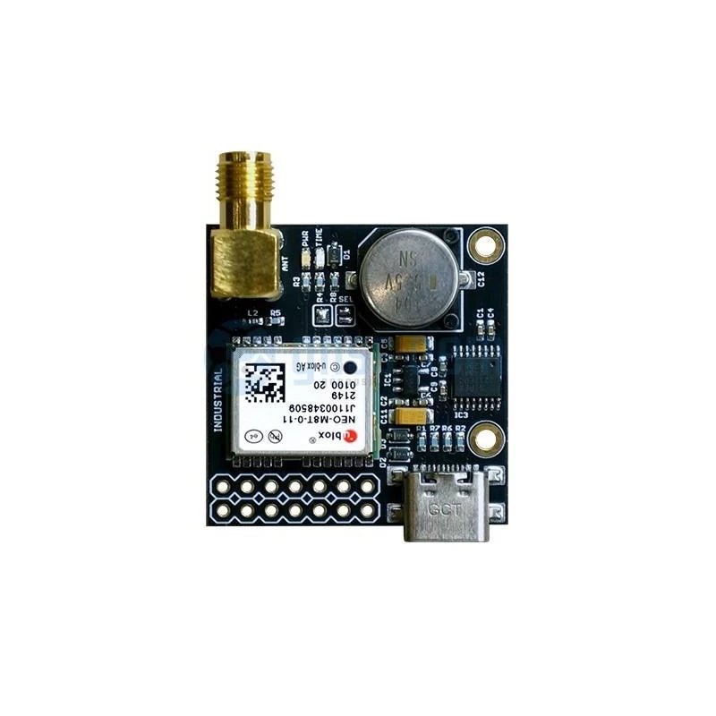 NEO-M8T RS232 INDUSTRIAL TIME and RAW receiver board with SMA - ELT0355