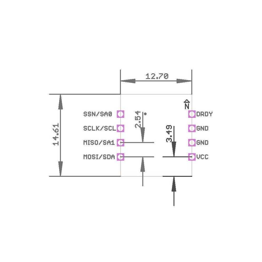 RM3100 Professional Grade Magnetometer for integration SPI and I2C - ELT0327-SPI - 4