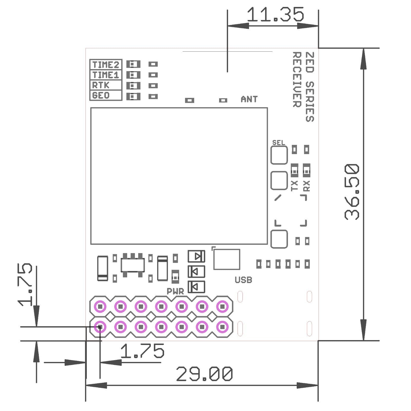 ZED-F9H high precision GNSS USB C module with SMA for heading applications - ELT0300 - 4
