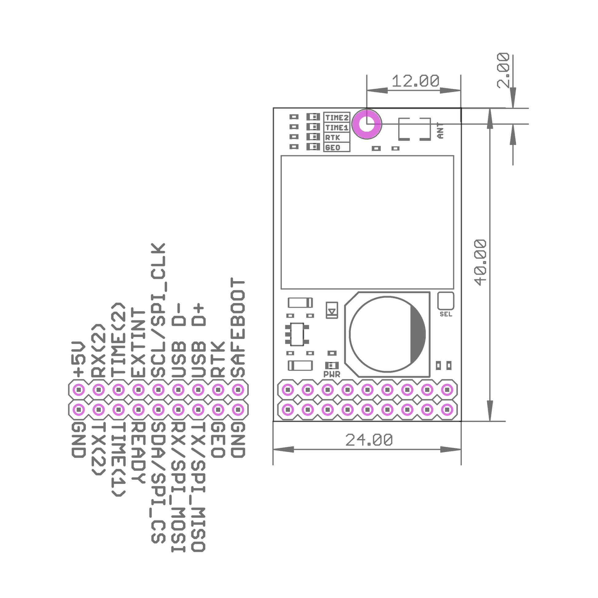 ZED-F9T-20B INDUSTRIAL L1/L2/L5/E5a 5G RTK InCase PIN high accuracy timing module - ELT0349