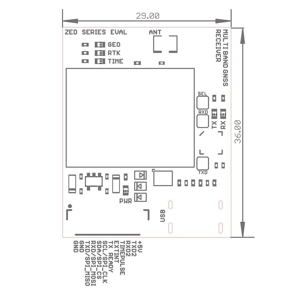 ZED-X20P all-band high precision GNSS module with UF.L and USB C - ELT0419 - 3