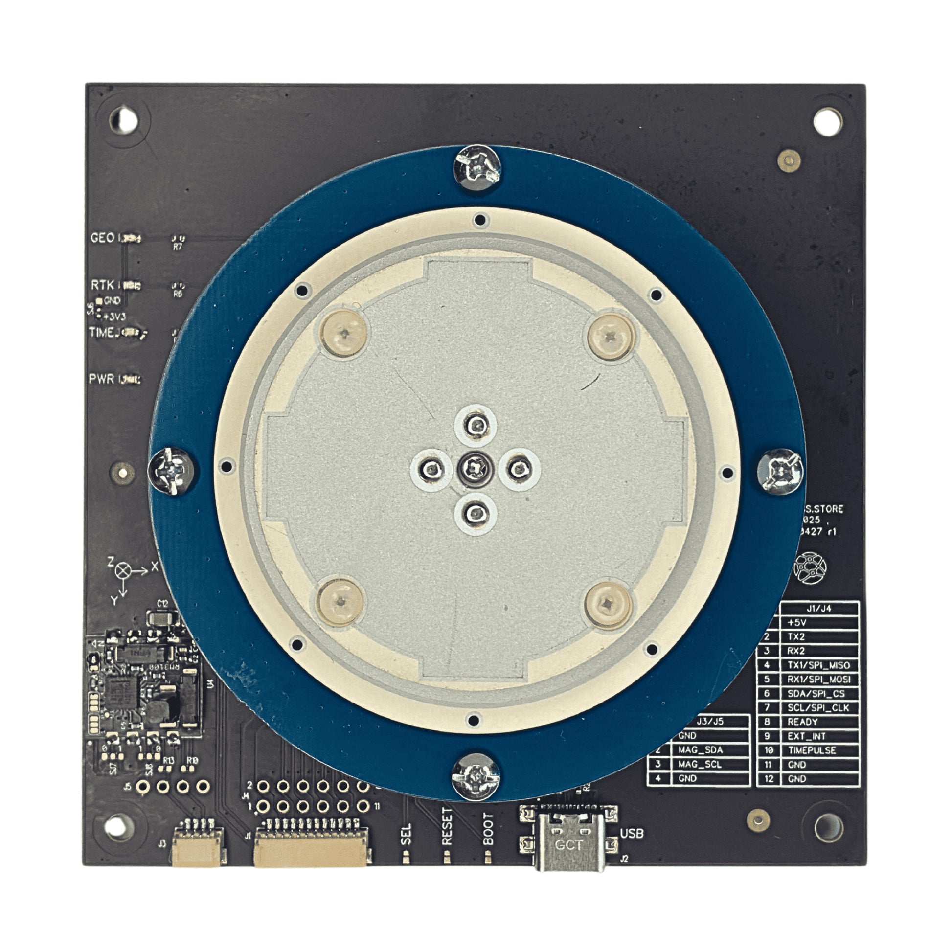 ZED-X20P GNSS Receiver with MultiBand antenna and EMI with RM3100 - ELT0427-USB-U2-I2C - 1