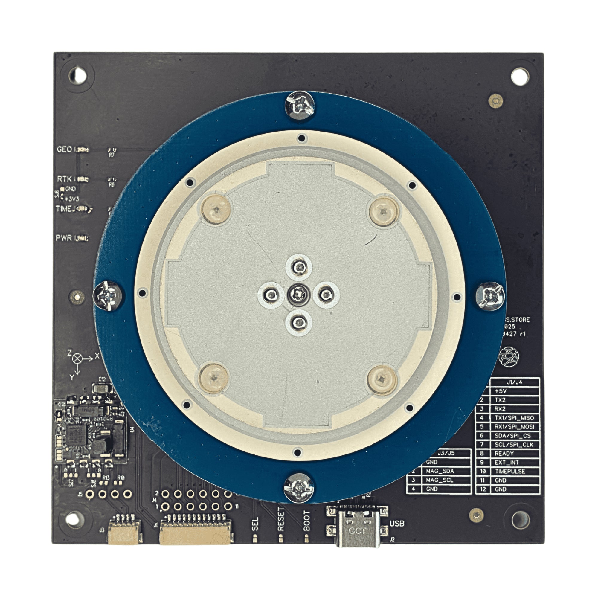 ZED-X20P GNSS Receiver with MultiBand antenna and EMI with RM3100 - ELT0427-USB-U2-I2C