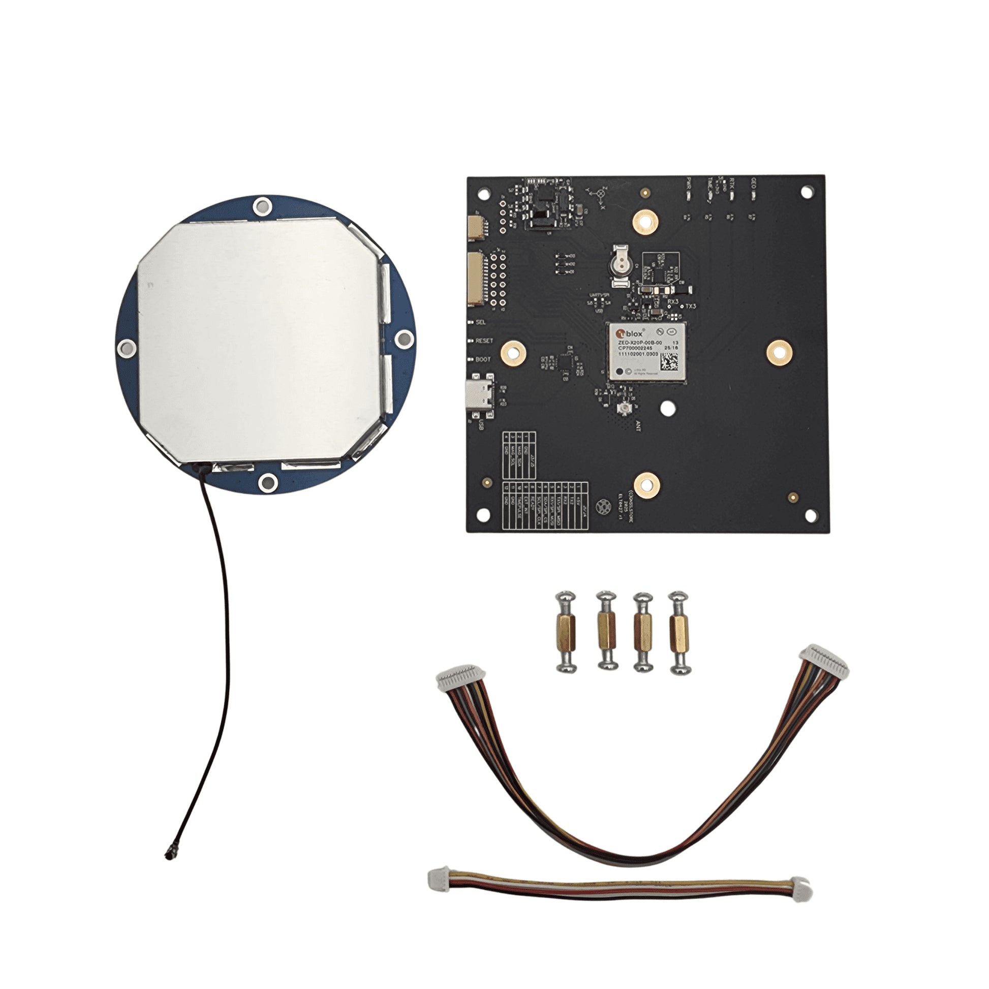 ZED-X20P GNSS Receiver with MultiBand antenna and EMI with RM3100 - ELT0427-USB-U2-I2C - 3