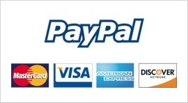 Pay Pal, MasterCard, Visa, American Express, Discover